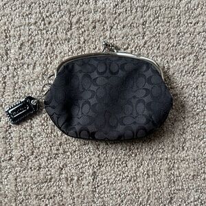 Coach Black Signature Coin Pouch